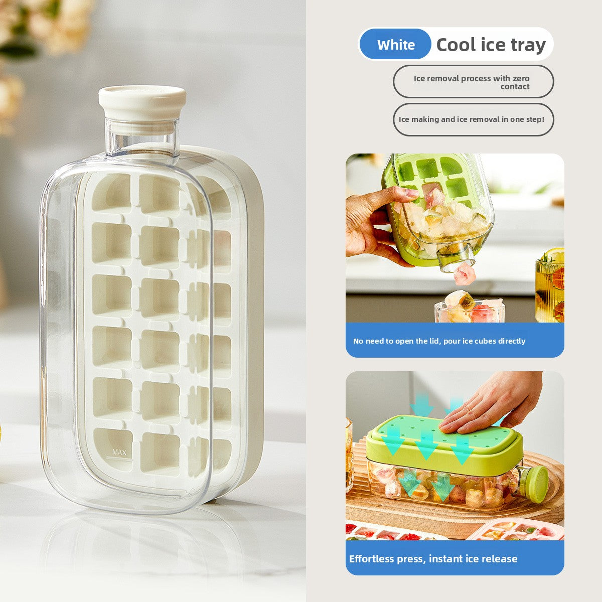 Press-Type Ice Tray Water Bottle