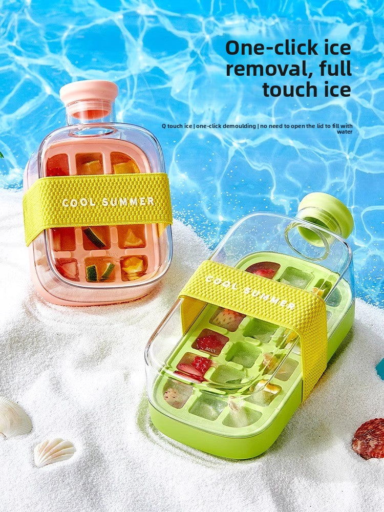 Press-Type Ice Tray Water Bottle
