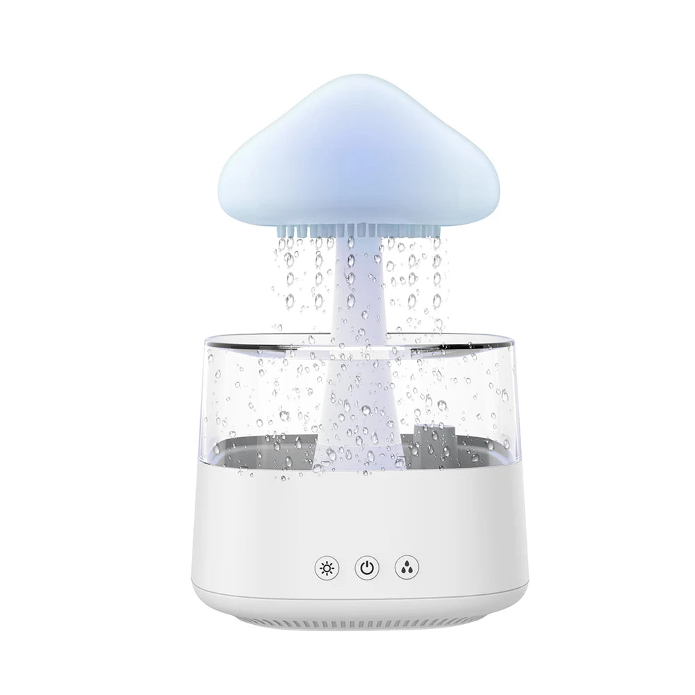 Relax Cloud Rain Diffuser Humidifier Raindrop Aromatherapy Machine Ultrasonic Atomization Humidification Colorful Lamp - Color: Brick Red