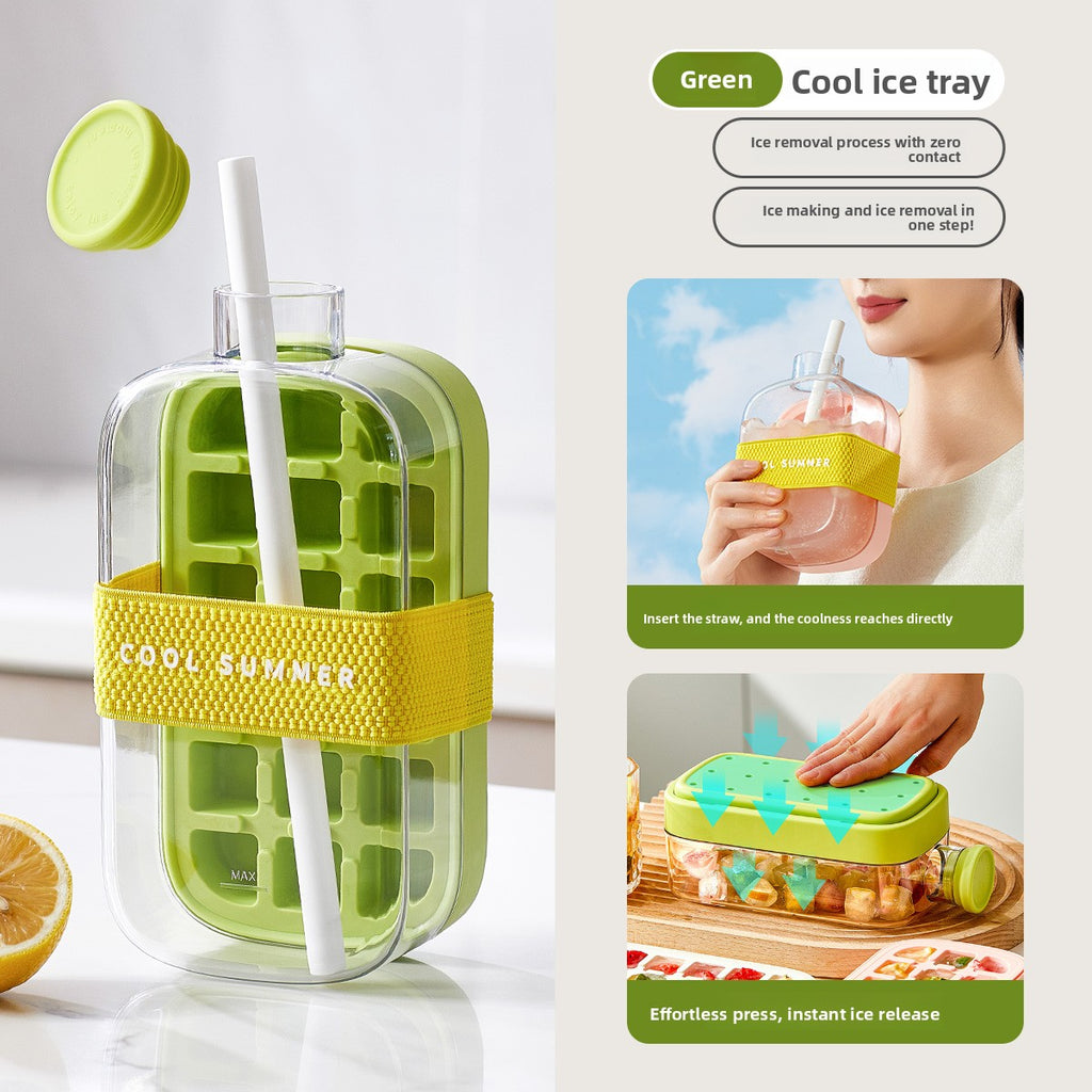 Press-Type Ice Tray Water Bottle